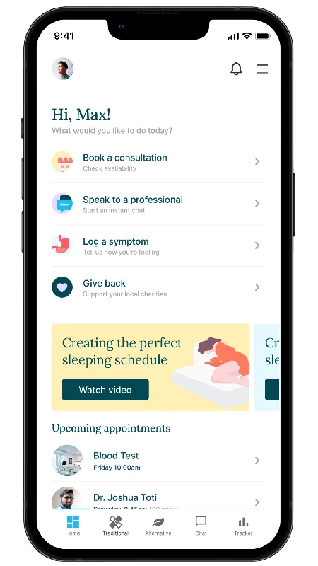Original Feather health dashboard concept