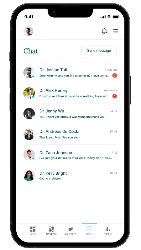 Original Feather care-team messages concept